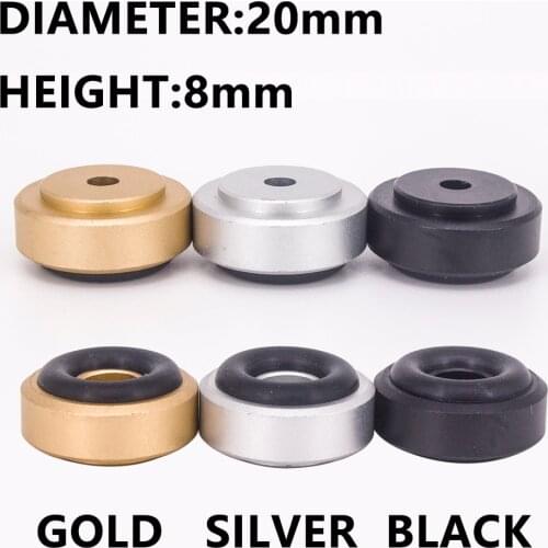 Rubber Ring Shock Absorber Top Aluminum Machine Foot Amplifier Feet Speaker Turntable Feet 20*8MM 4PCS Free Shipping