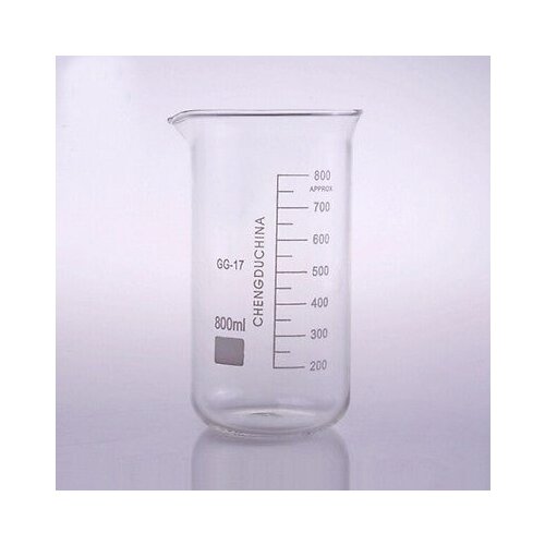 800ml Tall Form Beaker Chemistry Laboratory Borosilicate Glass Transparent Beaker Thickened with spout