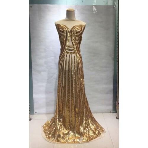 AFL138 Gold Gleamy Sequins French Net lace,African Swiss Tulle Mesh Guipure Lace Fabric High Quality For Dress 5Yards/lot Party