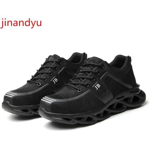 Safety Work Shoes Breathable Steel Toe Shoes Anti Puncture Anti Skid Lightweight Casuales Comfy Working Safty Shoes Man Sneakers