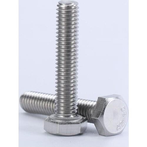 5pcs 1/4-28 hex screws external hexagon socket full thread male bolts stainless steel inch bolt 3/8 1/2 5/8 3/4 7/8 1" length