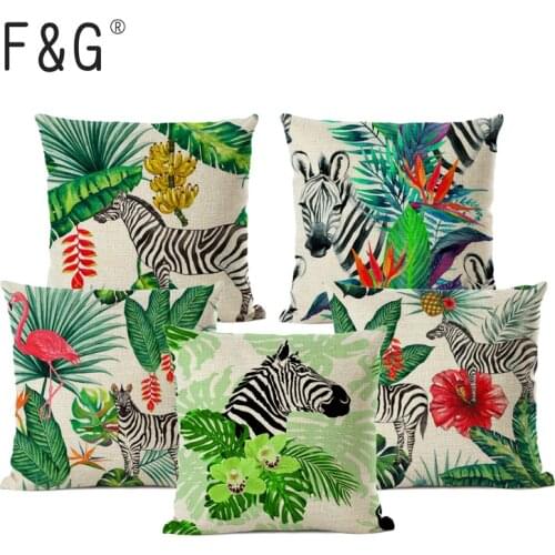 Animals Printed Cushion Cover Zebra Bedroom Pillowcase Home Decorative Sofa Throw Cushion Case For Car Hotel Use