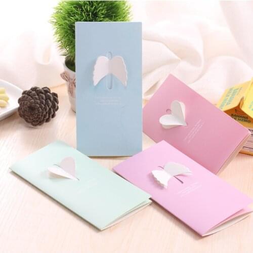 5PCS/Set 3D Bow Heart Wings Shape Greeting Card Anniversary Gifts For Birthday Christmas Valentine' Day Party Wedding Decoration