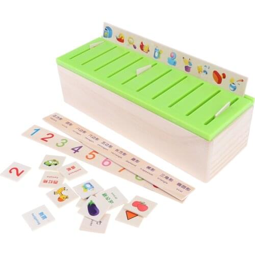 Wooden Montessori Matching & Sorting Toy, Educational Shape Sorter Box, 80pcs/set