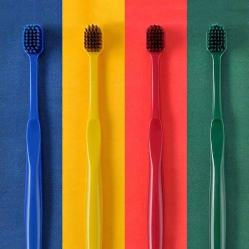 2Pcs Cheap Toothbrush Ultra Fine Super Soft Bristle Gradient Color Toothbrush Holder Deep Cleaning Brush For Oral Care Tools