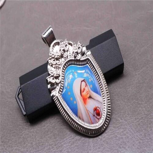 Double Enamel Divine Mercy Love Jesus Religious Inspirational Cross Medal Guadalupe Our Lady of Alloy