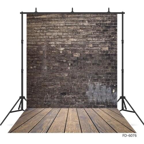 Photo Background Dark Brick Wall Wood Floor Computer Printed Backdrop for Children Baby Portrait Pet Photocall Photography Props