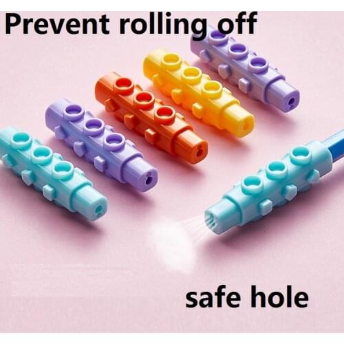 16Pcs Blocks Pencil Cap Can Be Spliced As An Pen Extender Protect Pencil Head Bag Is More Clean Kids Toys Home Study School