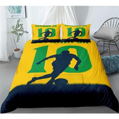Famous Football Player 3d Bedding Set Football Printed Duvet Cover Set with Pillowcase Europe/Australia/USA Twin Queen King Size