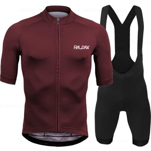 Raudax 2021 Summer Cycling Jersey Set Road Bicycle Jersey MTB Bicycle Wear Breathable Cycling Clothing Cycling Sets Bike Uniform