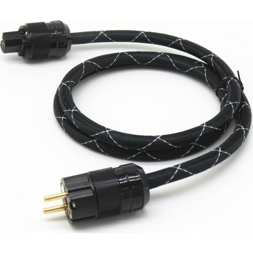 Hi End 5N Copper SCHUKO Power Cable Gold plated EU power plug cable hifi power cord cable for DVD CD AMP