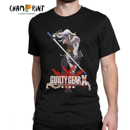 Mens Guilty Gear Xrd Venom Tees GG Anime GuiltyGear Fighting Game FGC T Shirts Pure Cotton Tops Cool Plus Size T-Shirt