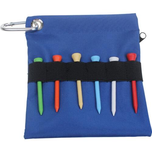 16 * 14cm Nylon Zippered Golf Tee Ball Bag Nylon Storage Bag Holder With Carabiner Golfing Accessories Storage Bags