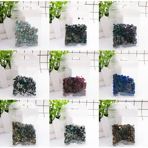 New Packing All Colors 1000pcs Mix Hotfix Rhinestones Colorful Glitters Iron on Glass Crystal Decoration DIY Garment Bags Shoes