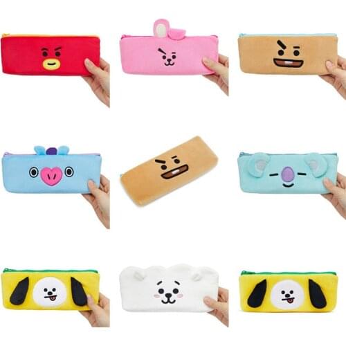 New Korean Kpop Cartoon Plush Pencil Case Travel Makeup Bag Coin Purse 20*9CM Small Cosmetic Bag Organizer Ladies Fans Gifts