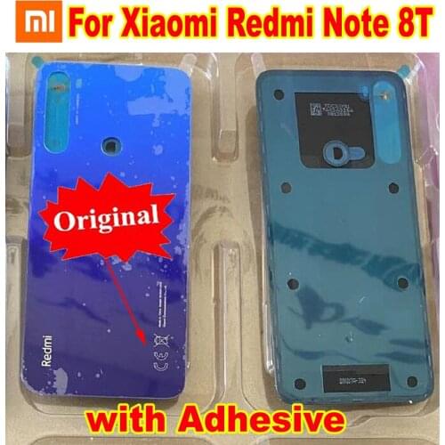 Original New Back Cover Battery Housing Door Rear Case Replacement Lid For Xiaomi Redmi NOTE 8T Phone Shell with Adhesive tape
