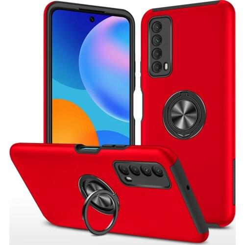 Shockproof TPU Bumper Ring Stand Hard PC Cover for Huawei Y7A Psmart P Smart 2021 Psmart2021 6.67 Inch Case Coque Shell Housing