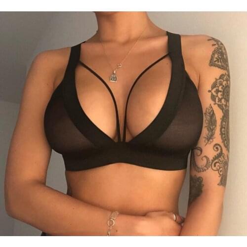 Sexy Bra Lingerie Plus Size Women Bralette Sexy Underwear See Through Bra Anti Emptied Tank Top Underwear Women Pajamas Bikini