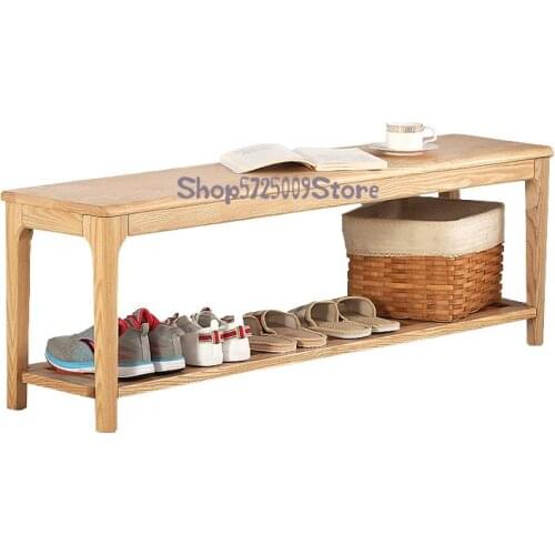 Nordic Solid Wood Shoe Changing Stool Family Doorstep Bench Bed Tail Stool Bedroom Simple Modern Bench Living Room Small Dining