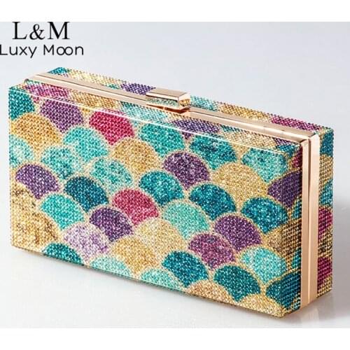 Rhinestone Purse Evening Bags for Women Luxury Party Sac a Main Handbags Lady Wedding Clutch Bag Diamond Square Shoulder Bag X8R