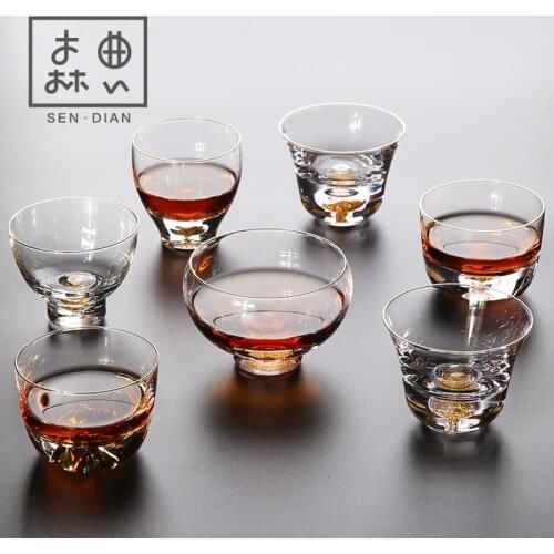 Japanese gold leaf glass small tea cup special for individual kungfu tea set