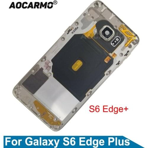 Aocarmo Replacement Blue White Gold Metal Middle Frame Bezel Housing Chassis For Samsung Galaxy S6 Edge Plus G9280 5.7"