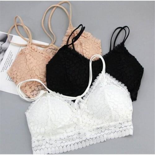 Halter Vest Lingerie Femme Breathable Push Up Bra Bralette Ultra-thin Womens Underwear Vest Bras Women Sexy Lace Bras Lingerie