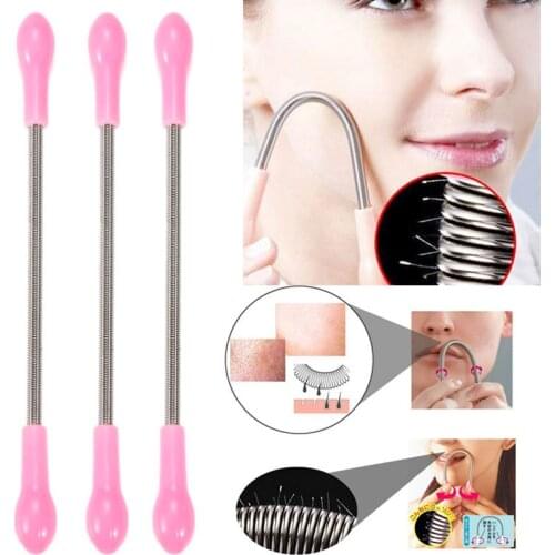 1/3/5PCS Stainless Steel Beauty Face Hair Removal Body Hair Cleaning Device Facial Hair Makeup Spring Bend Epilator Stick Tool