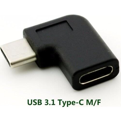 10pcs USB 3.1 Type-C Male to Female Jack 90 Degree Angled Data Sync Extension Adapter for Tablet Mobile Phone Cell Phone