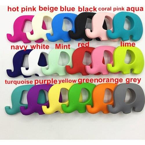 10Pcs New Silicone Elephant Teething bead necklace New Large Elephant Silicone Teether Baby Teething Necklace Pendant For Kids