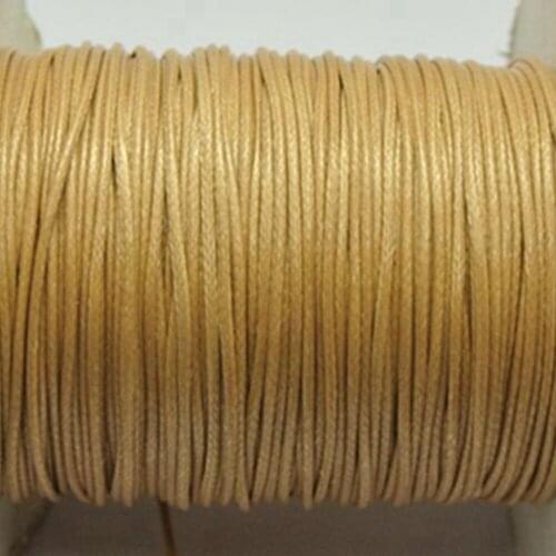 100 Yards Beige Korean Waxed Cord String Thread 1mm for Bracelet Necklace