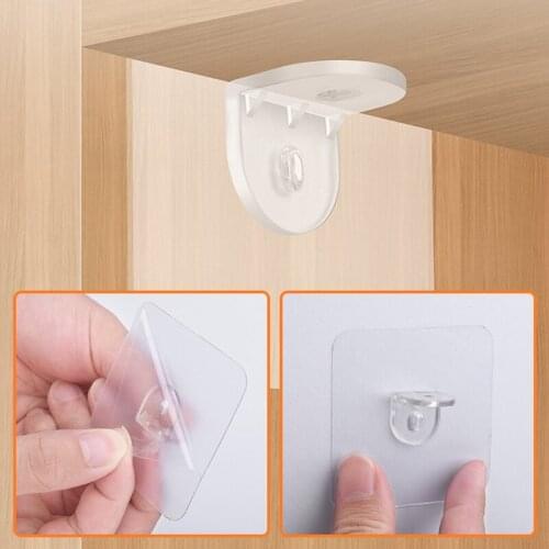2 Pcs Non-perforated Non-marking Compartment Plate Support Non-marking Pasting Shelf Bracket Triangle Bracket Fixing Accessories