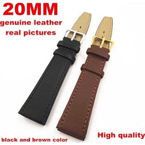 New arrived - High quality 2PCS/lot 20mm genuine leather watch band watch strap watch parts - 090705