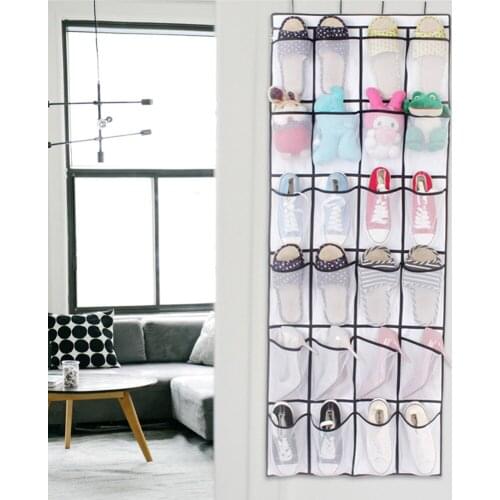 24 Pocket 600D Oxford Home Over The Door Hanging Organizer Holder Storage Rack Closet Shoes Washable reuse