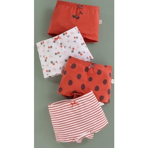 4 Pack Girls' Underwear Childrens Cotton Underwear Childrens Boxer Shorts Baby Pants