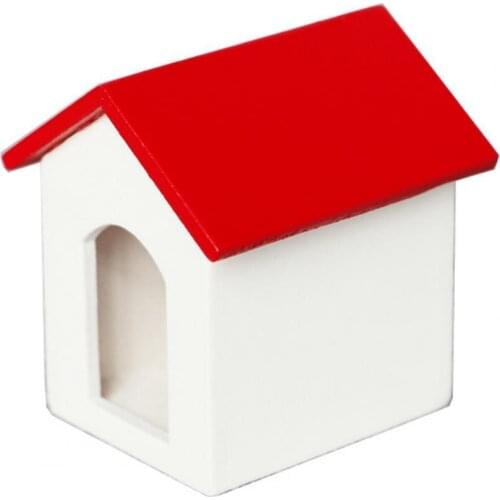 50% Hot Sales!!! Wooden Scale 1:12 Dollhouse Miniature Pet House Kennel Doll House Decor for Scene Props