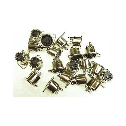 6pcs 5 Pin DIN Female Jack Cable Connector adapter panel mount Chassis solder type