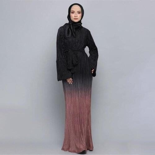 Abaya Dubai Flared sleeves American Clothing Caftan Dress Hijab Folds Muslim Fashion abayas for women