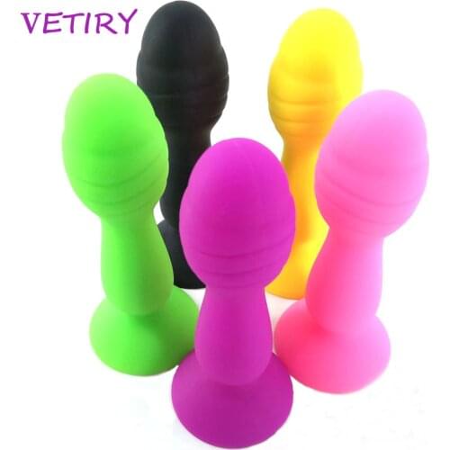 VETIRY Anal Plug Butt Plug Strong Sucker Prostate Massager G-spot Silicone Anal Beads Adult Sex Toys For Woman Men Masturbator