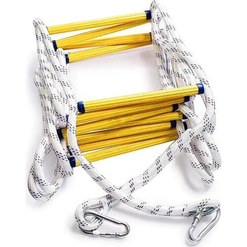 Emergency Fire Ladder Safety Rope Escape Ladder with Carabiners Lifesaving Rock Climbing Home Engineering Rescue Rope Ladder