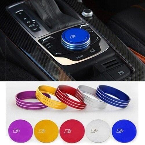 Car-styling Chrome Car Gear Shift Knob Covers Decoration Sticker Car Console Panel Switch Cover For Audi A3 2014 2015 2016