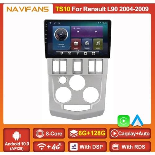 Carplay Auto Android 11 DSP Car DVD Player For Renault Logan L90 2004-2009 Radio Stereo Receiver 2DIN NO DVD 4G NET Wifi GPS MAP