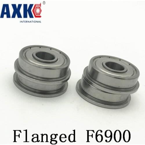 Axk F6900zz Flange Bearing 10x22x6 Mm Abec-1 ( 10 Pcs ) F6900 Z Zz Flanged Ball Bearings