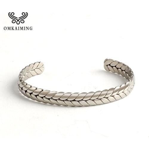 Stainless Steel Leaf Shape Bracelet for Men and Women, Daily Wear Bracelet, Factory Outlet 8mm Wide