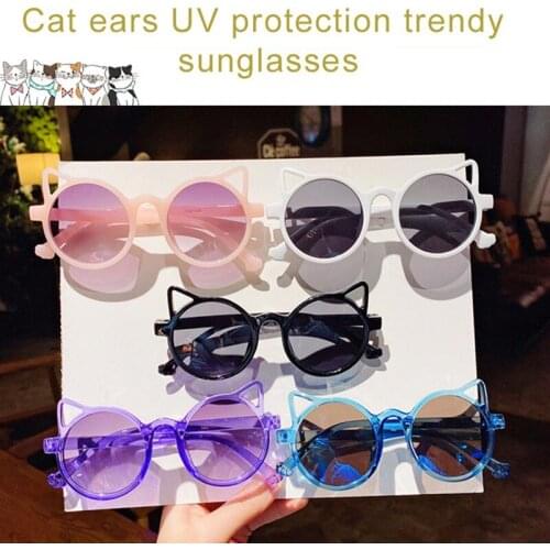 Kids Sunglasses Child Girls Brand Cute Cat Ears Children Glasses Boys UV400 Lens Baby Sunglasses Cute Eyeglasses zonnebril kind