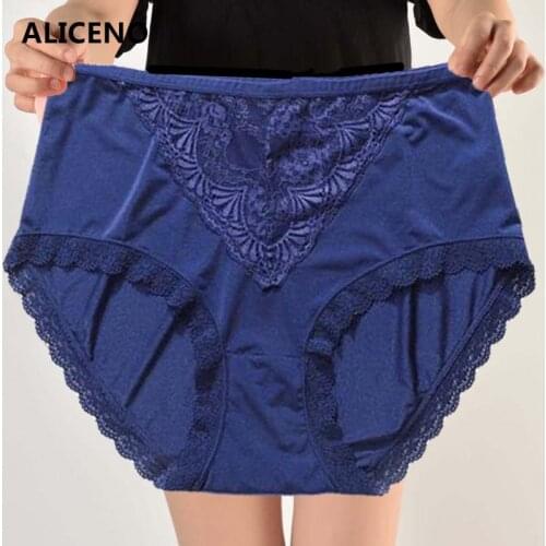 Women Extra Larger Size Panties Sexy Lace Underwear High Waist Ultrathin Breathable Briefs Lingerie Fit For 65-150kg