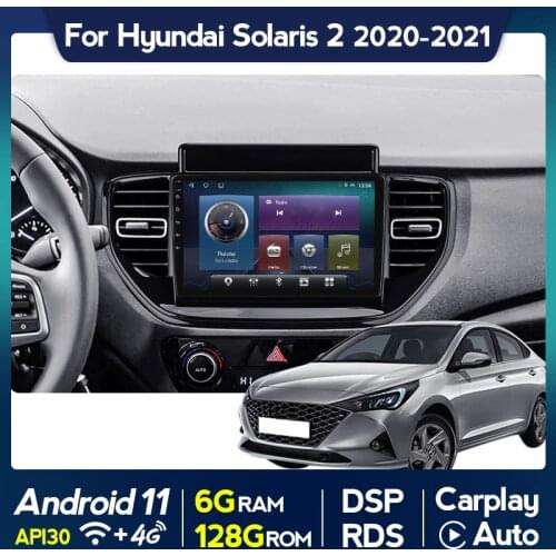 DSP Android 11 Carplay Auto Car Multimedia Video Player For Hyundai Solaris Accent 2 Ii 2020 2021 Navigation GPS FM Radio WIFI
