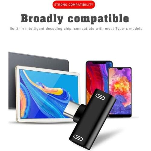 Dual Type C USB-C Earphone Headphone Audio Charging dropshipping Adapter For Xiaomi Charger Convertor Splitter For Huawei J8I8