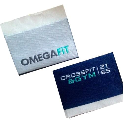 Customized Offwhite Woven Labels For Clothing Washable Center Fold Garment Tags For Clothes Custom Neck Label Sewing Fabric Tag