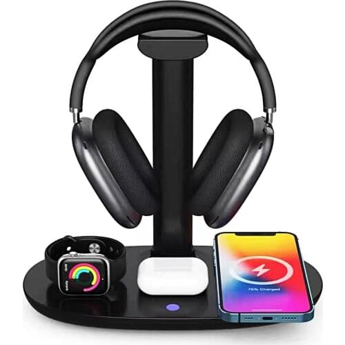 KEPHE for iPhone 12/12 Pro Max/Mini Wireless Charger 4 in 1 Fast Charging Speed Headset Holder for Apple Watch 56 SE/Airpods Pro